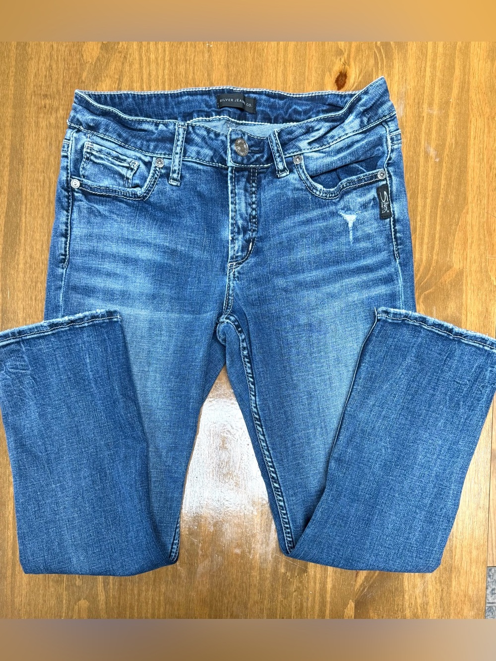 Silver Blue Women's Stretch Denim Capri Jeans Size 6
